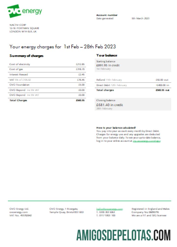 Projeto de Lei do Negócio de Eletricidade da Ovo Energy, SCR baixar para verificação